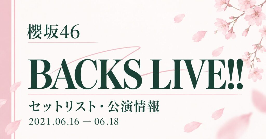 BACKS LIVE!!【セットリスト】