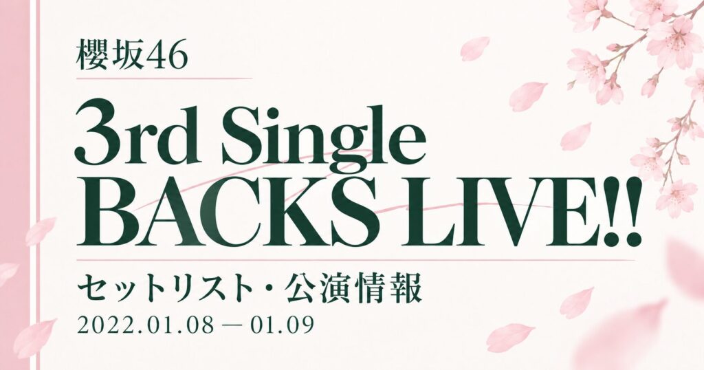 【セトリ】櫻坂46 3rd Single BACKS LIVE!!｜日程・出演メンバー